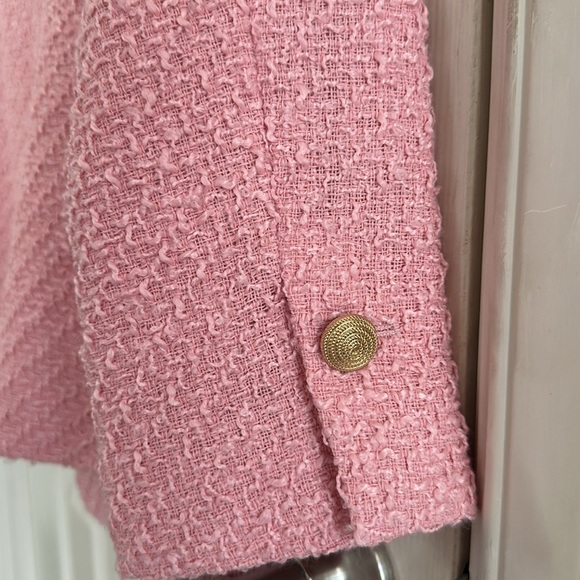 SOLD OUT H&M PINK TWEED BARBIE BLAZER GOLD BUTTONS SIZE XS NWT - Picture 10 of 10
